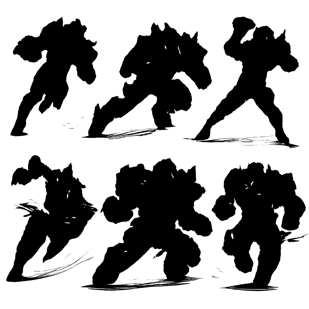 Player silhouettes art