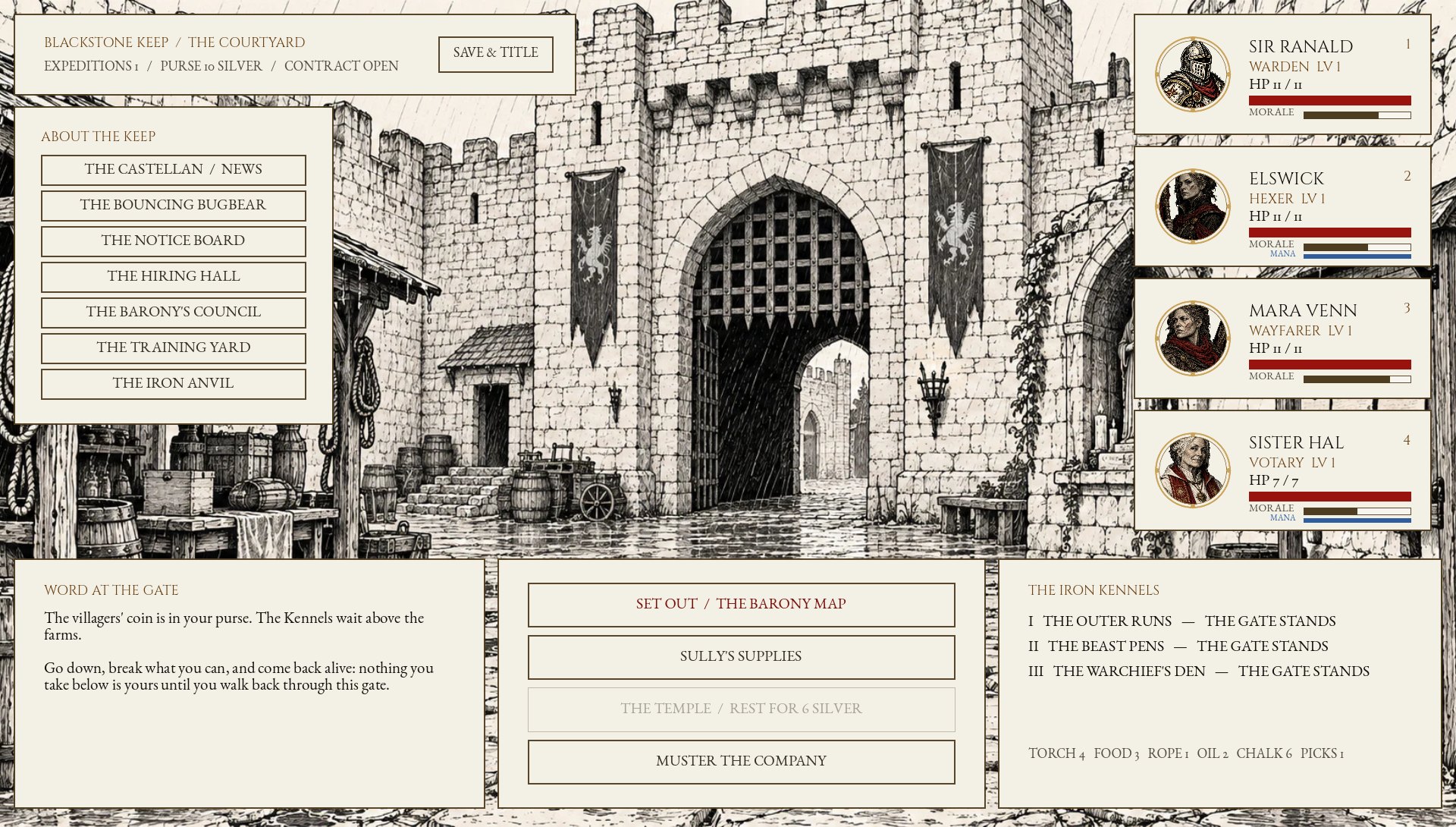 Blackstone Keep between expeditions