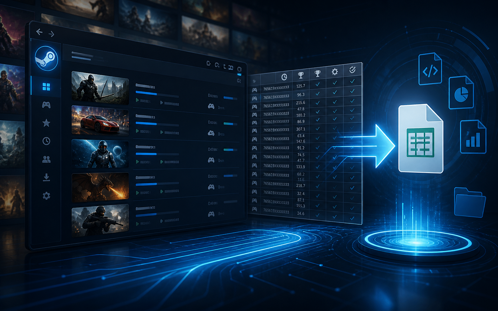 Steam Library CSV export art