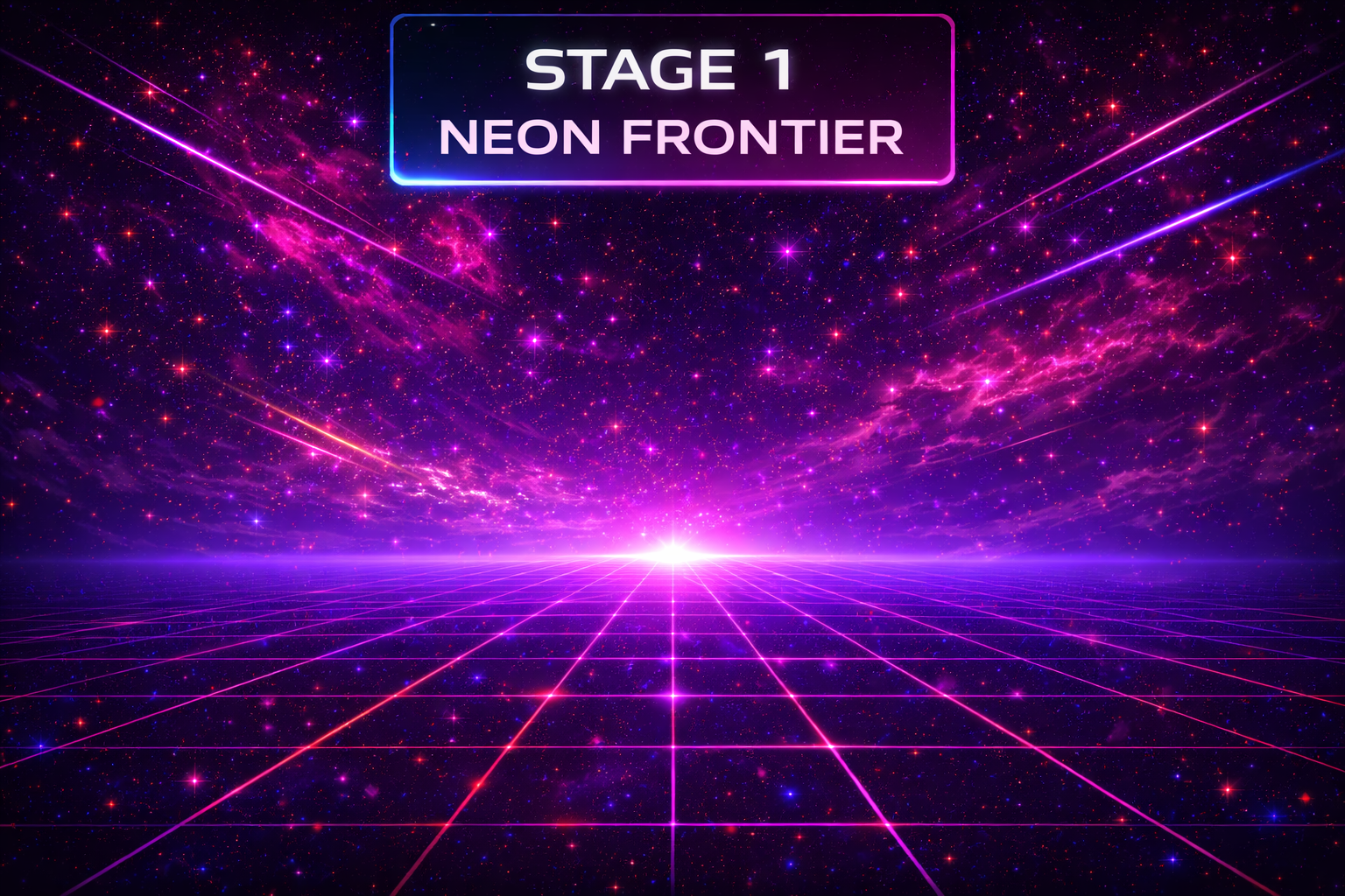 Neon Galaxy spacecraft scene
